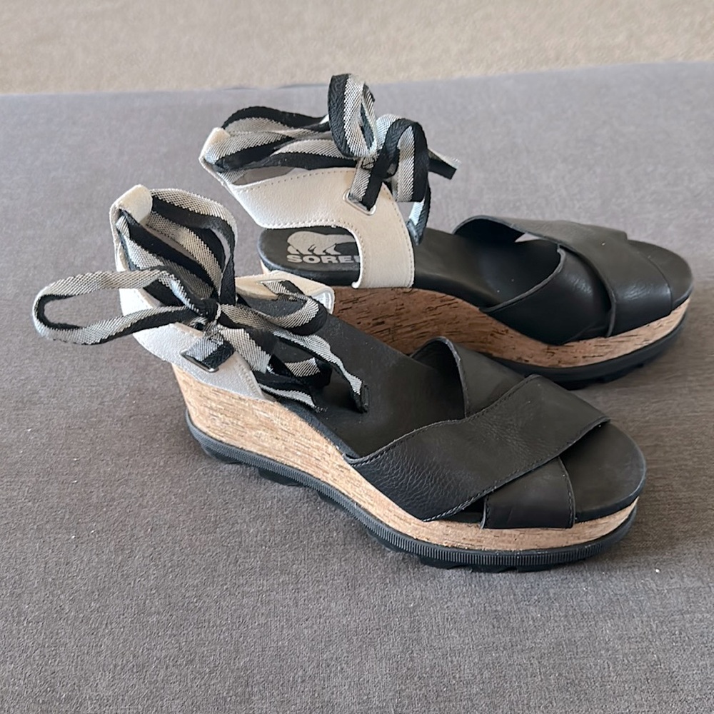 Sorel Lace Up Wedge Sandals